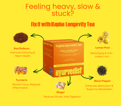 Energy & Clarity Longevity Herbal Tea Duo | Kapha + Pitta Ayurvedic Teas