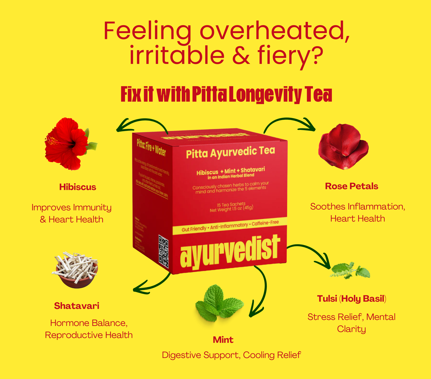 Calm & Cooling Longevity Herbal Tea Duo | Vata + Pitta Ayurvedic Teas