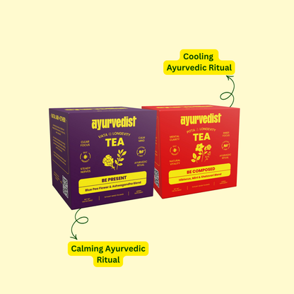 Calm & Clarity Longevity Duo | Vata + Pitta Ayurvedic Teas