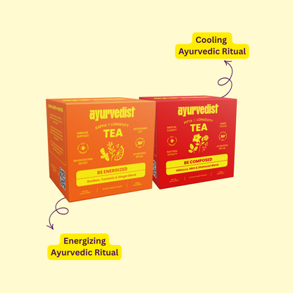 Energy & Clarity Longevity Duo | Kapha + Pitta Ayurvedic Teas