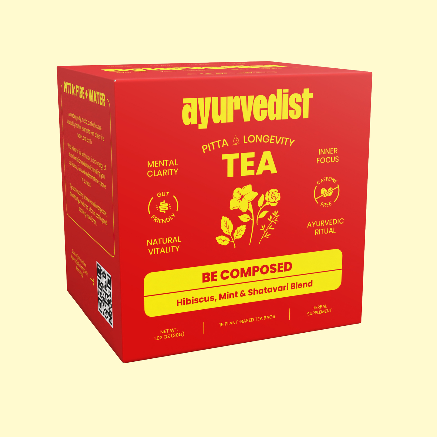 Be Composed - Organic Pitta Longevity | Ayurvedic Tea for Mental Clarity & Inner Focus