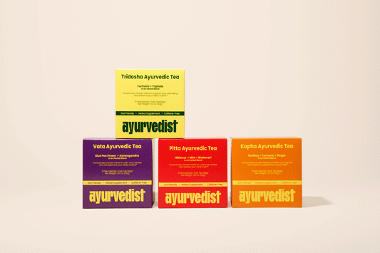 Ayurvedist sampler with vata, pitta, kapha and tridosha teas