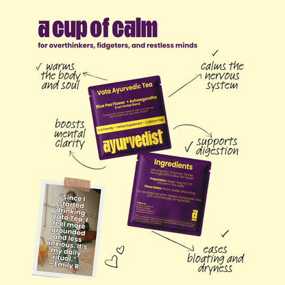 Organic vata ayurvedic tea to soothe mind and body