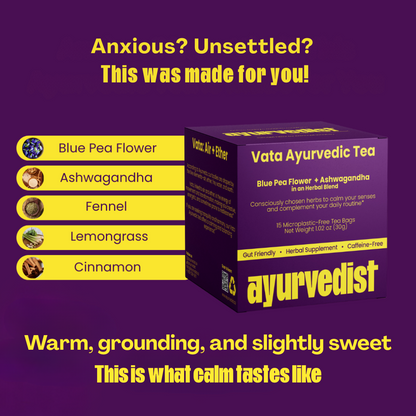 Vata ayurvedic tea for calm energy and vata support